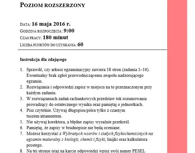 Fizyka matura: 180 min. Strategie, arkusz, przybory Twój sukces!