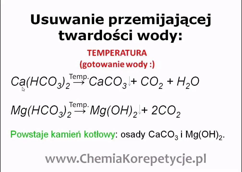 schemat twardości wody przemijającej i trwałej