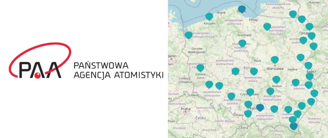 Mapa promieniowania naturalnego w Polsce